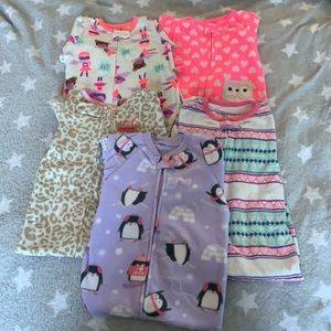 Set of 5/Fleece/ Footies/Infant Warm PJ’s